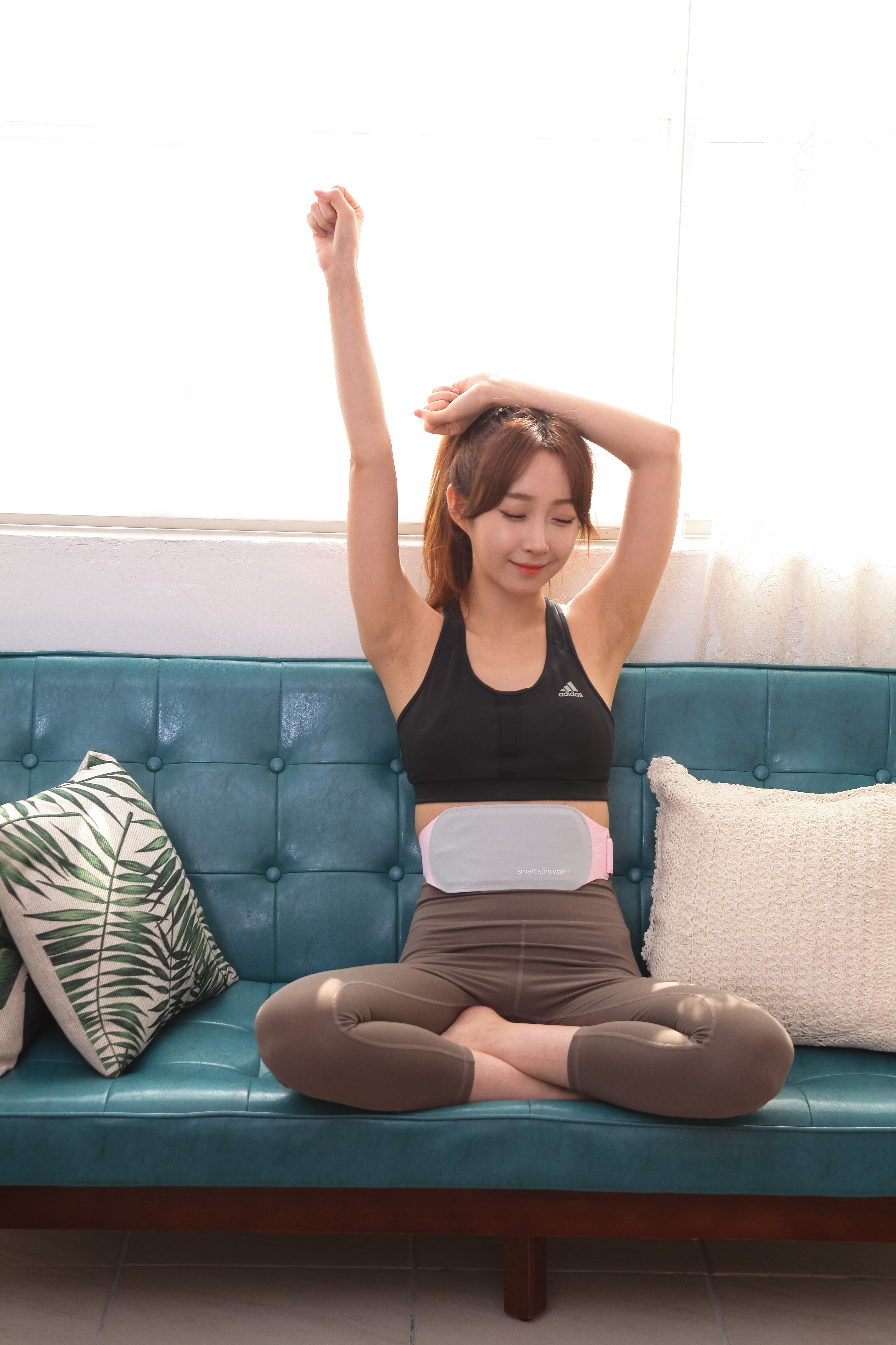 웨어텍 슬림웜 온열 찜질기 발열 복대 허리 복부 배찜질기