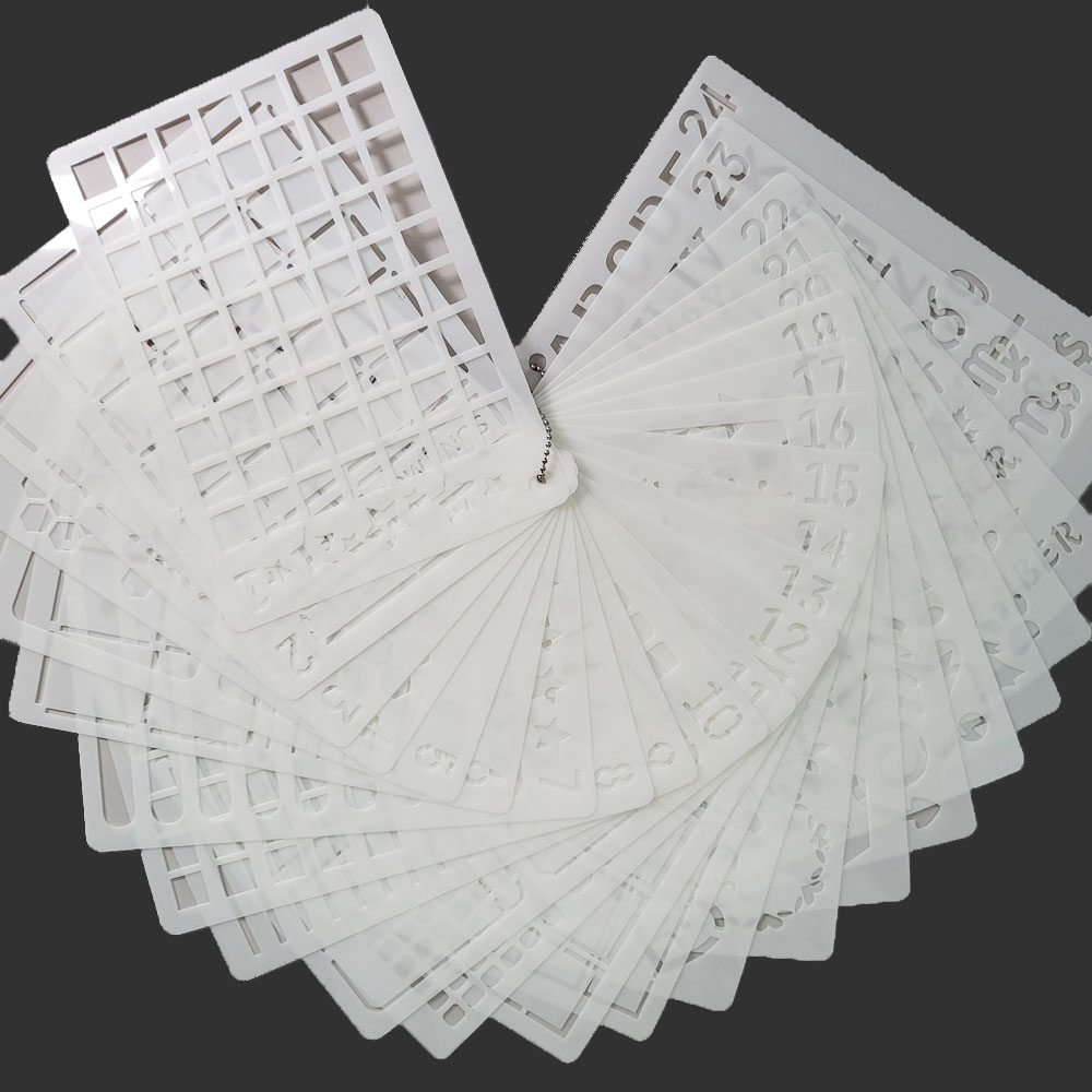 먼슬리 레이아웃 24pcs 인생상점 모양자 도형자 모형자 템플릿자 다이어리꾸미기 - 메인 이미지