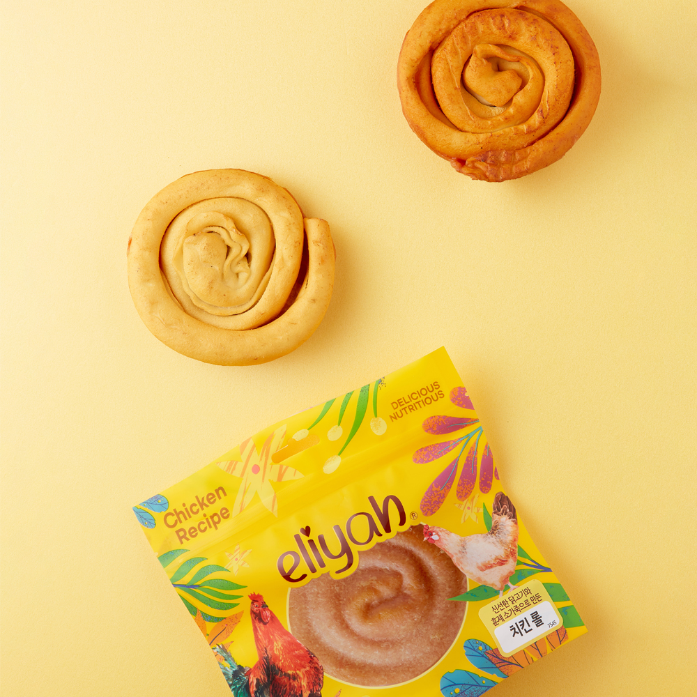 엘리야 치킨롤 오래먹는 중 대형견 큰 강아지 치석제거 간식 우유 덴탈 껌 개껌 100G