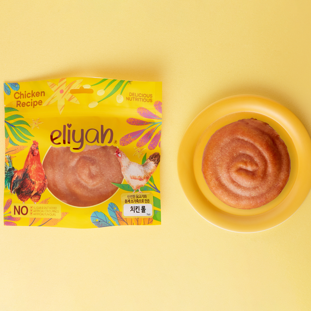 엘리야 치킨롤 오래먹는 중 대형견 큰 강아지 치석제거 간식 우유 덴탈 껌 개껌 100G