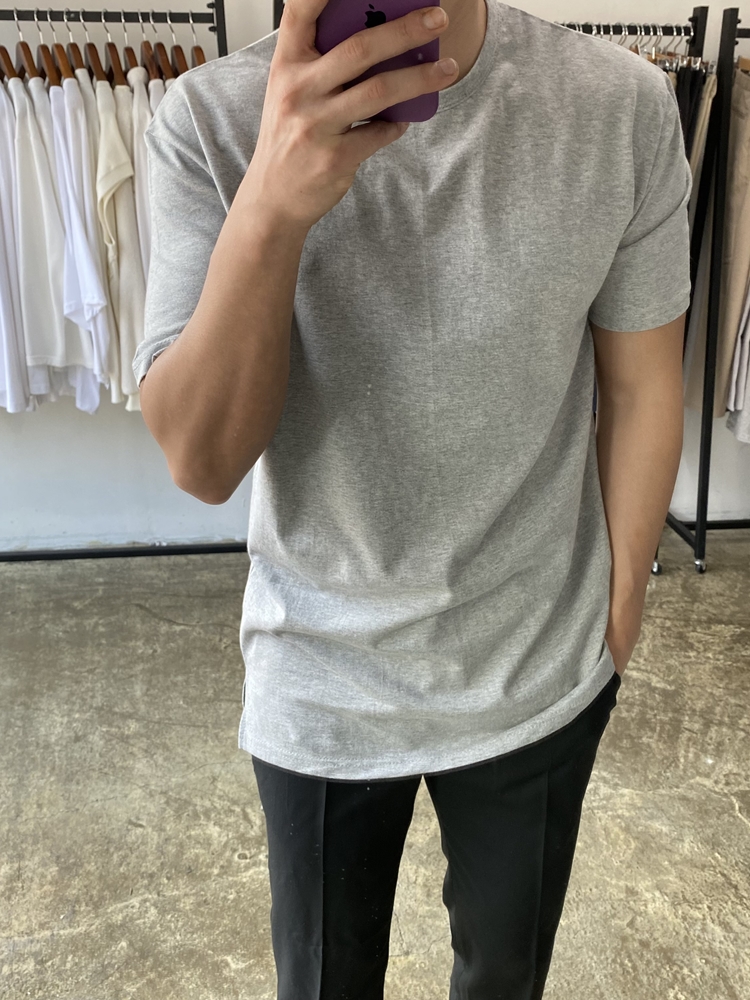 봄여름가을겨울 4계절 레이어드 트임 반팔티셔츠 이미지 3