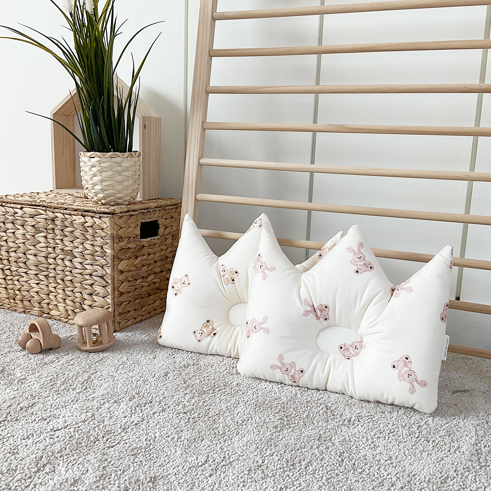 사계절 아기 베개 유아 신생아 짱구 필로우 목베개 쿠션 캔디 멜란체크돗테디 브라운