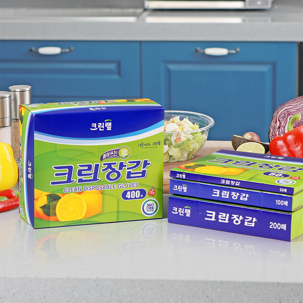 크린랩 크린장갑 위생장갑 50개 x 4개 외 / 200매 / 400매 - 메인 이미지