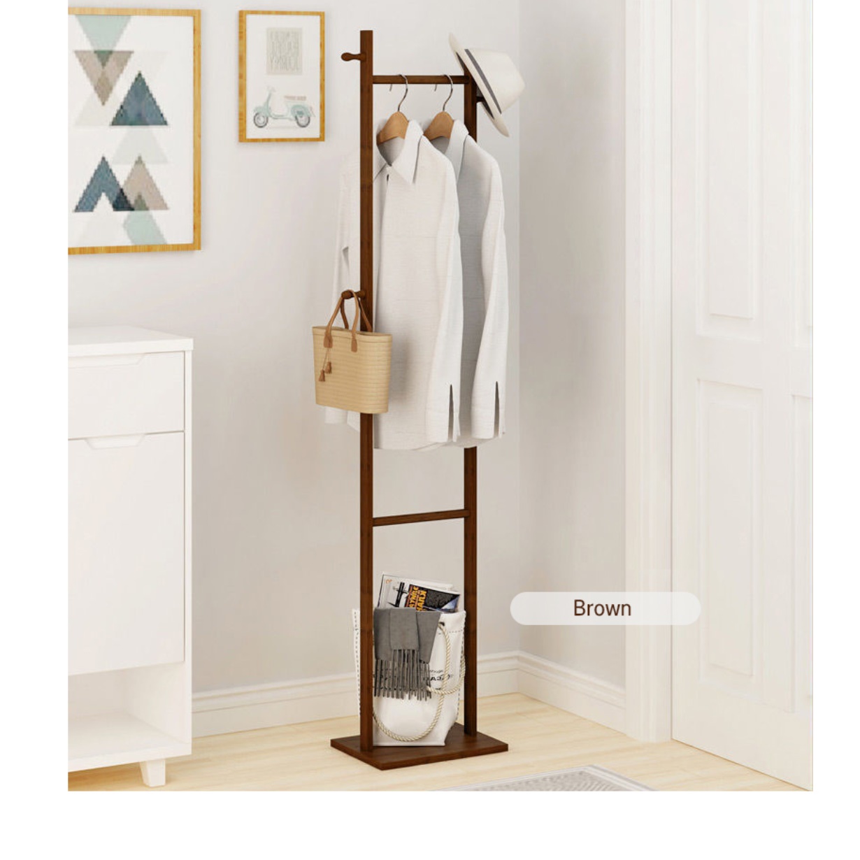 소형 행거 자취방 일자 행거 좁은 작은 행거 트롤리