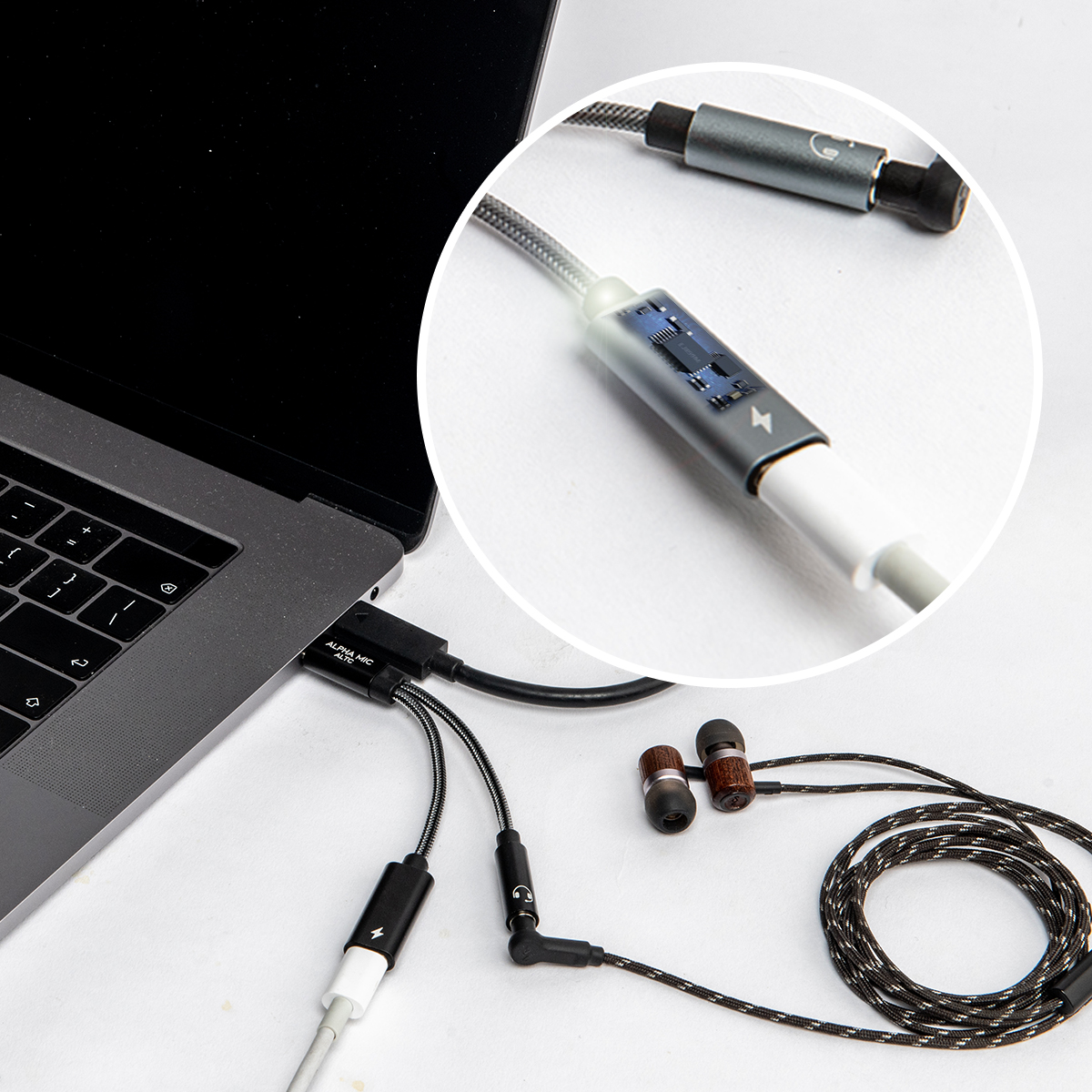 알파믹 C타입 이어폰 마이크 연결 변환 고속 충전 듀얼 젠더 USB Cto3.5 스마트폰 이미지 6