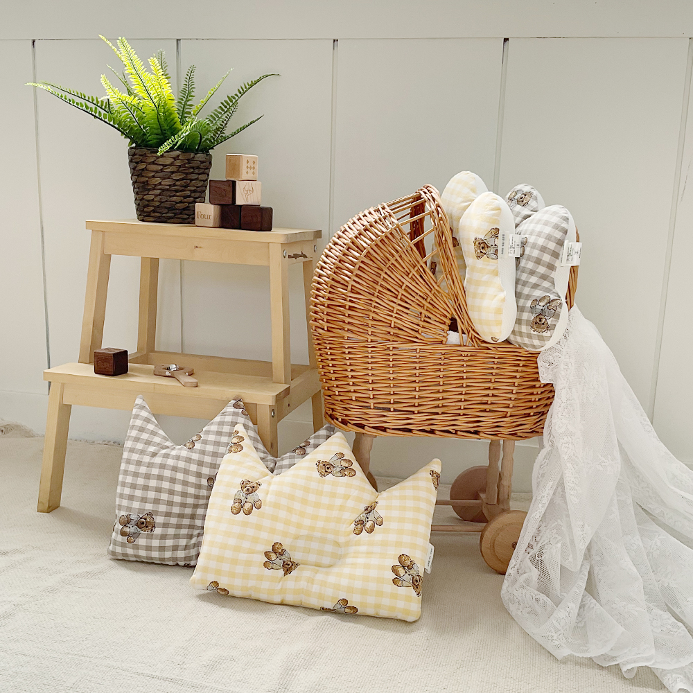 사계절 아기 베개 유아 신생아 짱구 필로우 목베개 쿠션 캔디 멜란체크돗테디 브라운