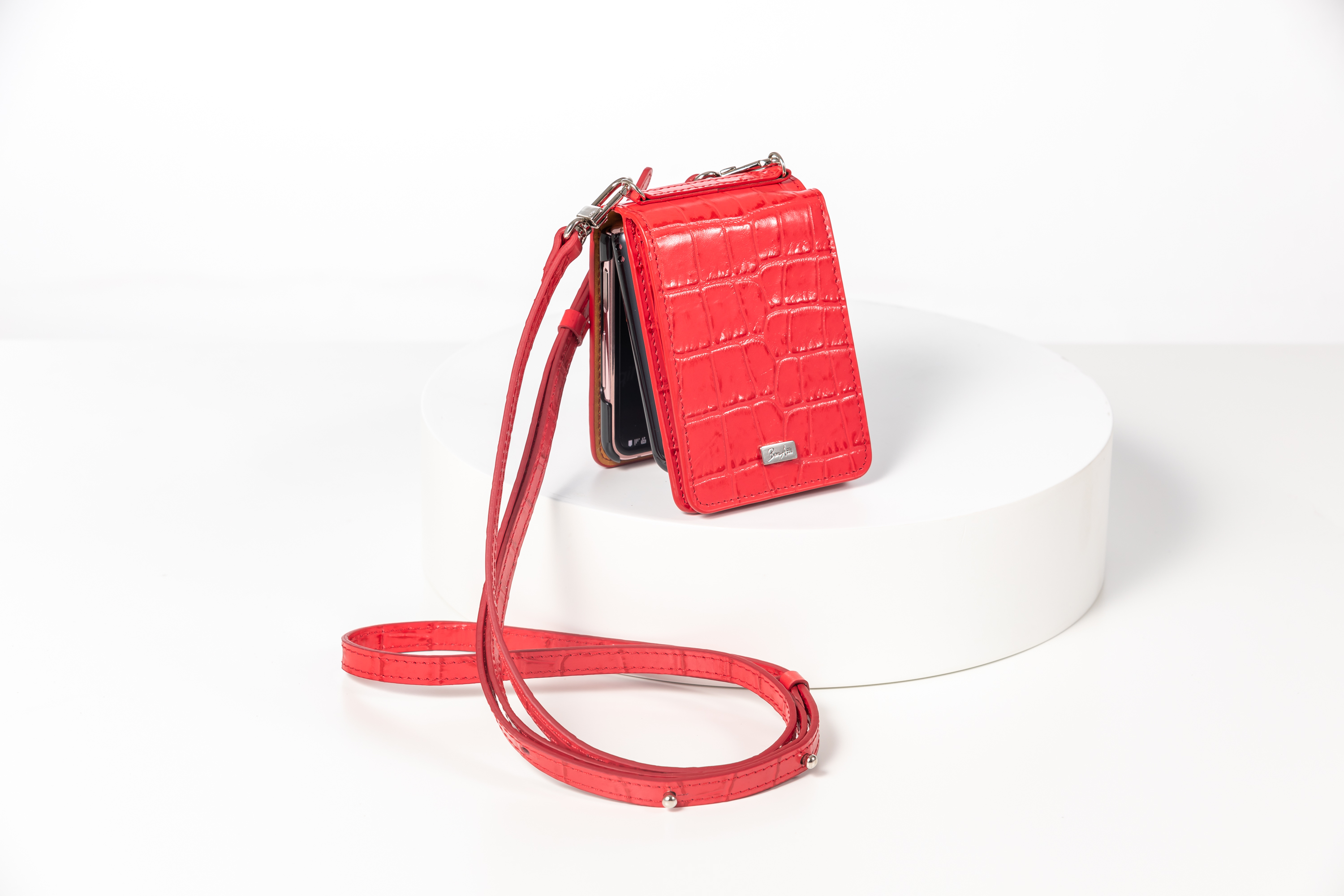 갤럭시 Z플립3 메티스 크로커다일 악어 천연소가죽 지폐 카드 지갑형 케이스 이미지 7