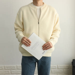 두꺼운 울 오버핏 캐주얼 시보리 스판 노카라 라운드 투 웨이 헨리넥 집업... 착용 후기 | 사이즈/핏 총정리 - 상품 이미지 3