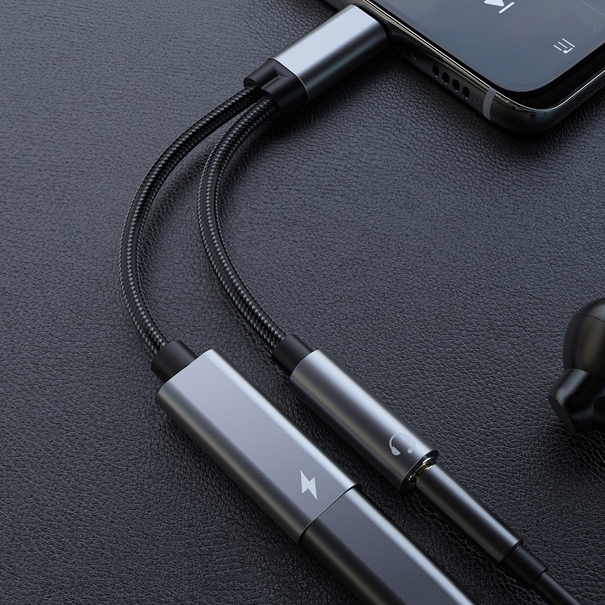 알파믹 C타입 이어폰 마이크 연결 변환 고속 충전 듀얼 젠더 USB Cto3.5 스마트폰 - 상세 이미지 2
