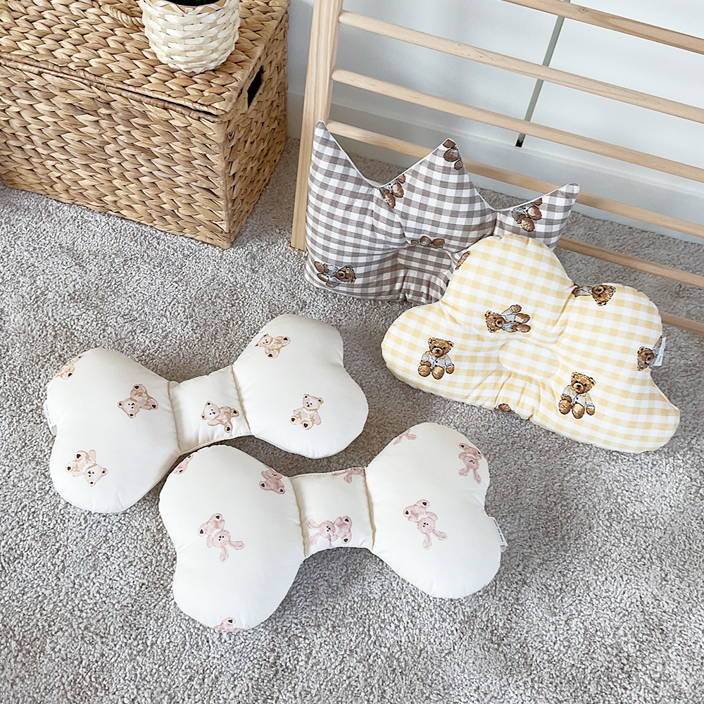 사계절 아기 베개 유아 신생아 짱구 필로우 목베개 쿠션 캔디 멜란체크돗테디 브라운