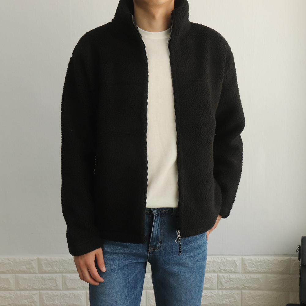 양털후리스 빅사이즈 커플 집업 뽀글이 후리스 - 상세 이미지 4
