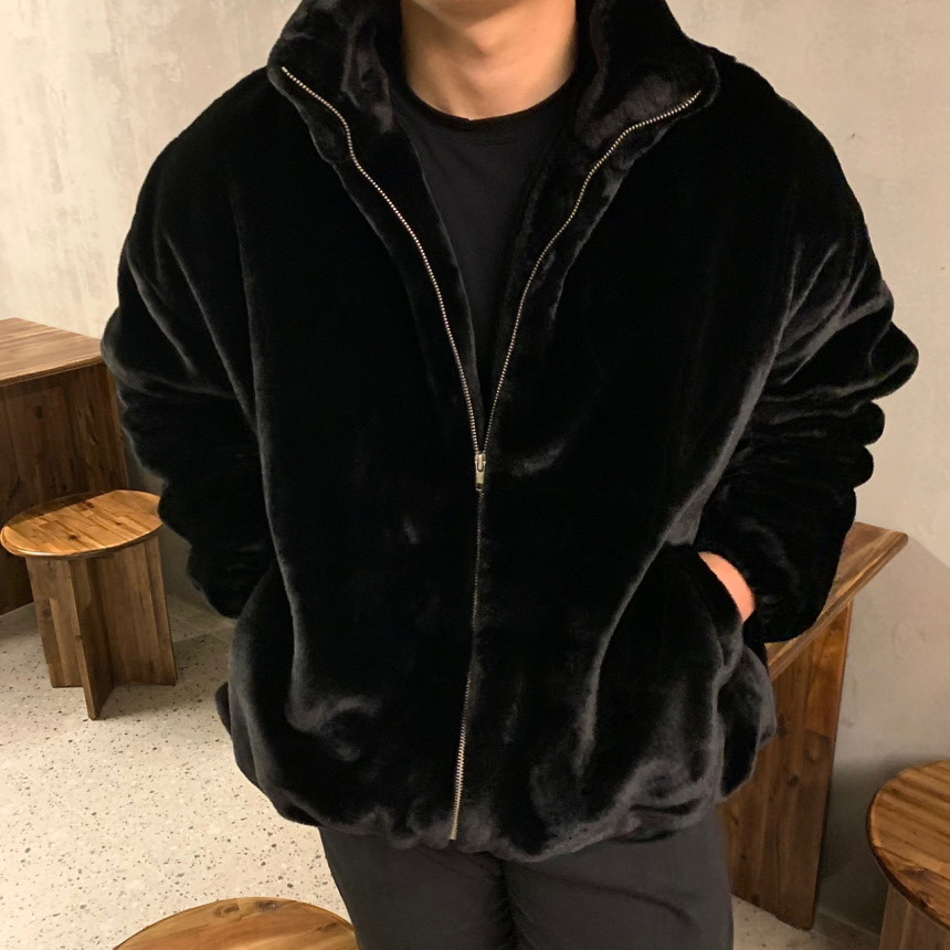 [겨울히트템] 밍크 후리스 점퍼 빅사이즈 오버핏 털 아우터 후드 양털 가을 겨울 숏 패딩 상세 이미지 36