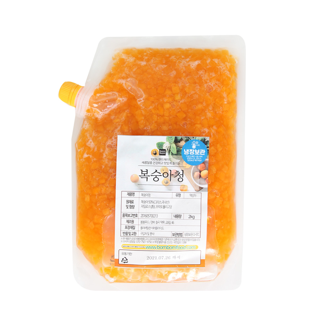 복숭아청 1kg 피치 복숭아 에이드 스무디 라떼 수제청 과일청 대용량 카페 선물 답례품