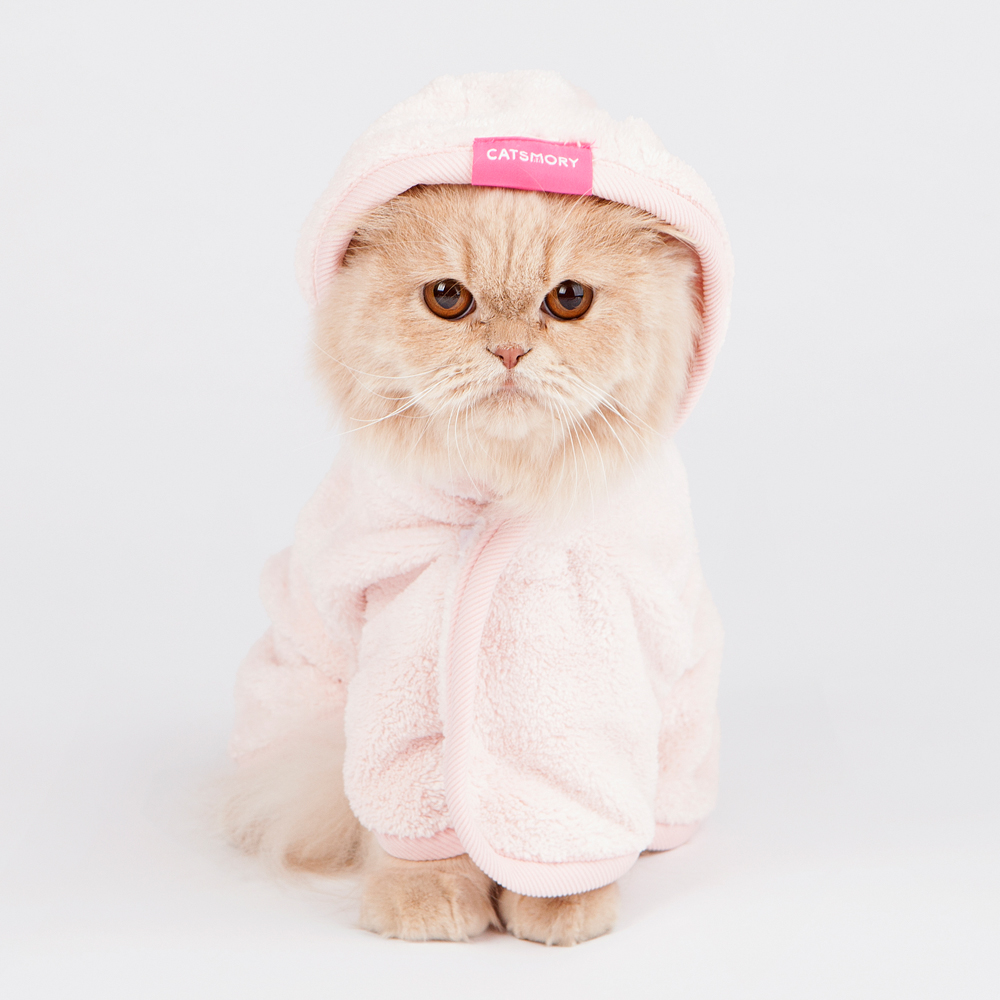 캣츠모리 물먹는목욕가운 강아지가운 고양이 목욕 샤워 펫타올 - 상세 이미지 4