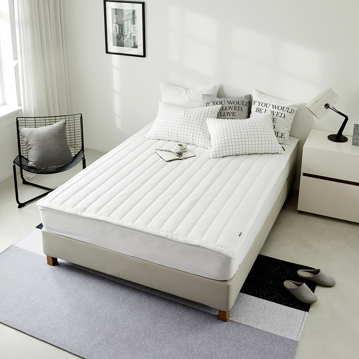 엠시베딩 이불패드 알러지케어 패밀리 침대패드 고정밴드 Q