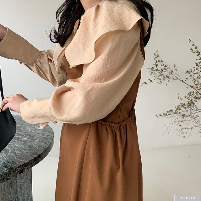 연꽃 빅카라 실키 블라우스 3color 가을 겨울 레이어드 로맨틱 금장 롱소매 제이플로우 - 상세 이미지 5