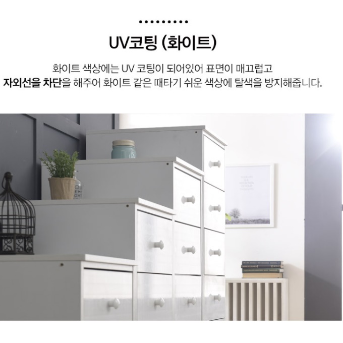 낮은 서랍장 3단 드레스룸 서랍장 폭좁은서랍장 400 - 상세 이미지 5