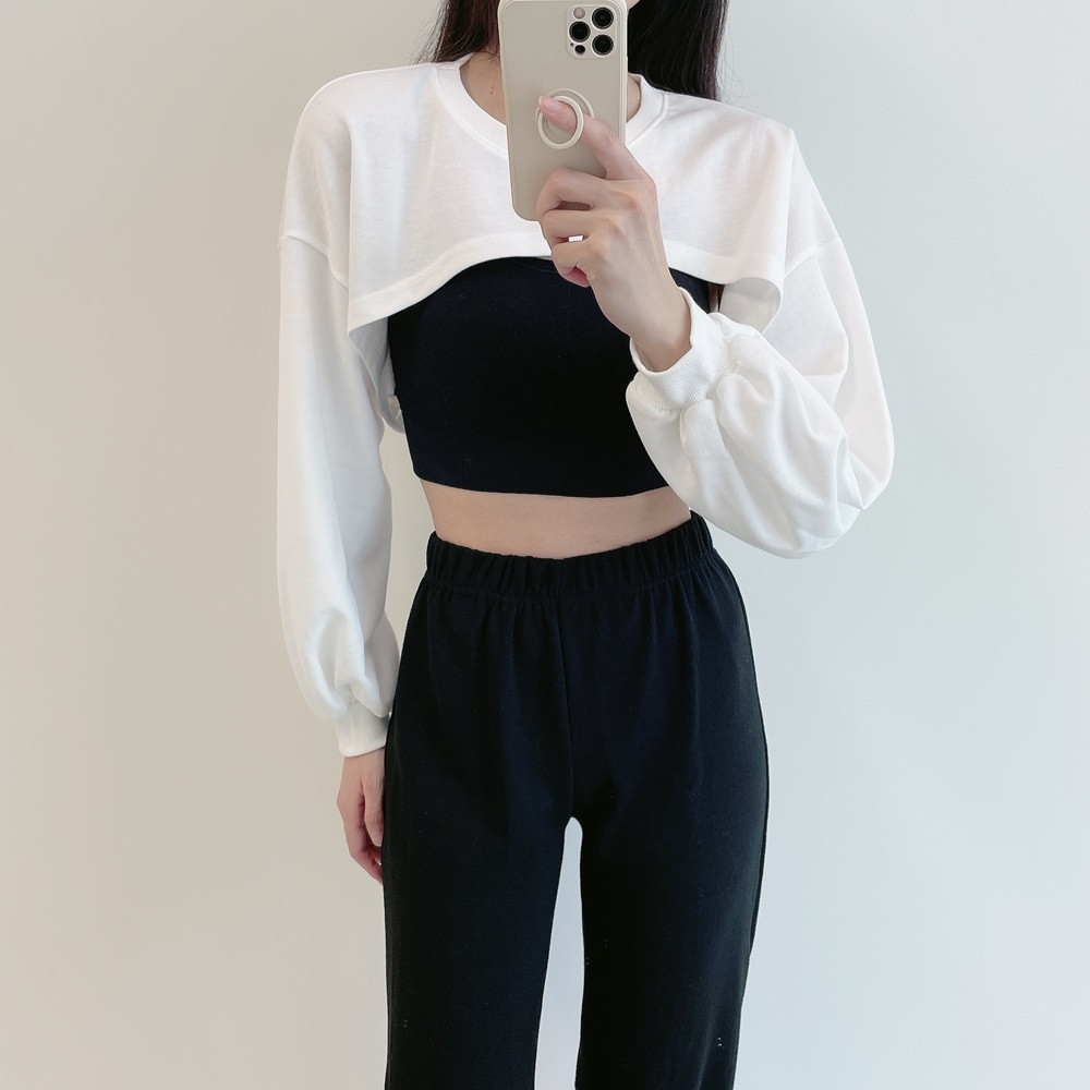 로라벨 댄싱 맨투맨 긴팔 커버업 필라테스복 요가복 상의 크롭 티셔츠 탑 여자 운동복 - 상세 이미지 3