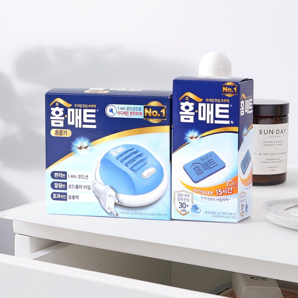 홈매트 모기 살충 매트 훈증기 코드형 / 매트 30매