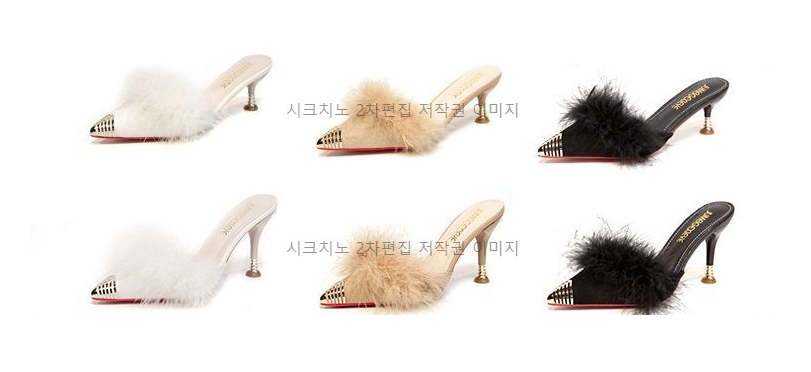 215-250 로피체 6,9cm 스웨이드 퍼 뮬 구두 힐 3color 상세 이미지 1