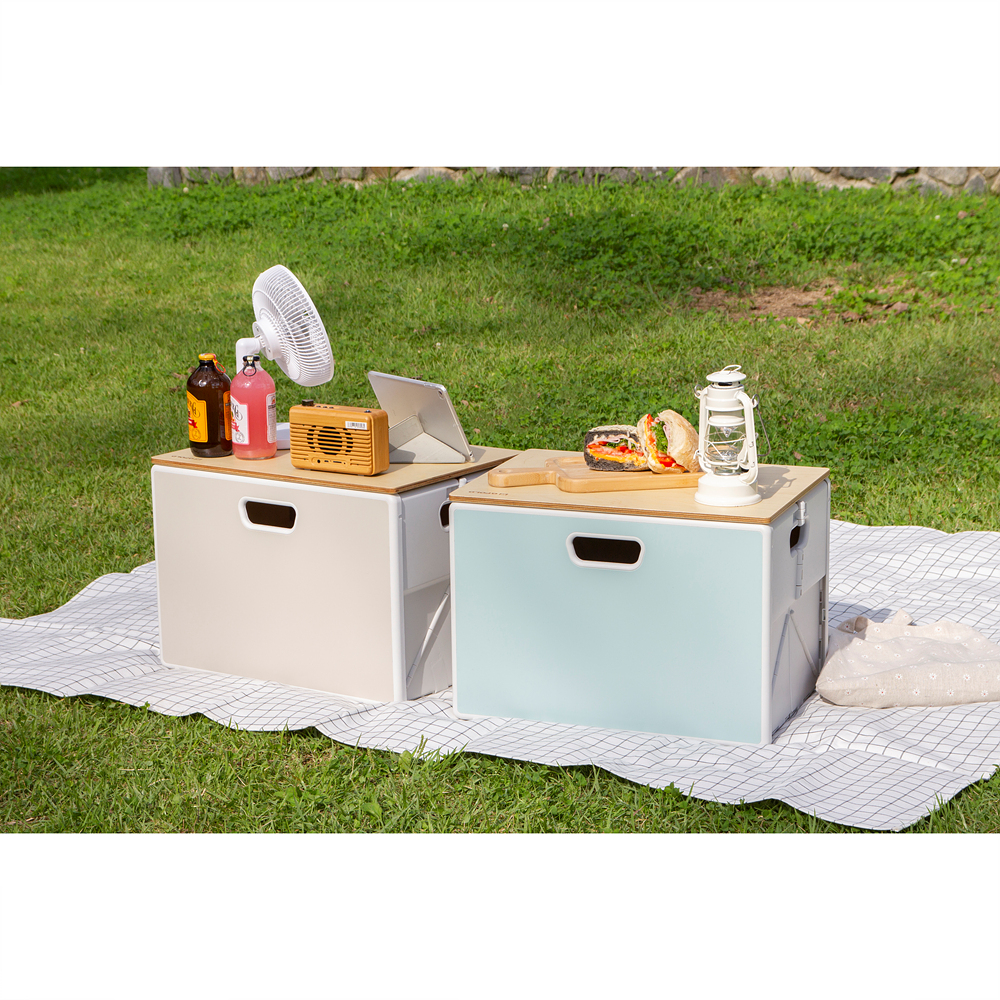 큐폴드 캠핑 폴딩 박스 접이식 수납 정리함 45L