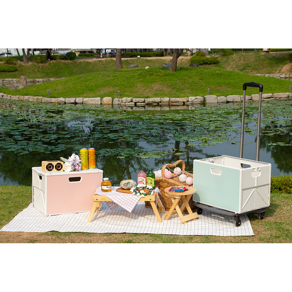 큐폴드 캠핑 폴딩 박스 접이식 수납 정리함 45L