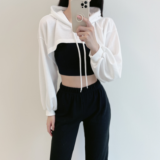 로라벨 모션 후드 필라테스복 요가복 긴팔 상의 필라테스 크롭 티셔츠 커버업 탑 옷 운동복 - 상품 이미지