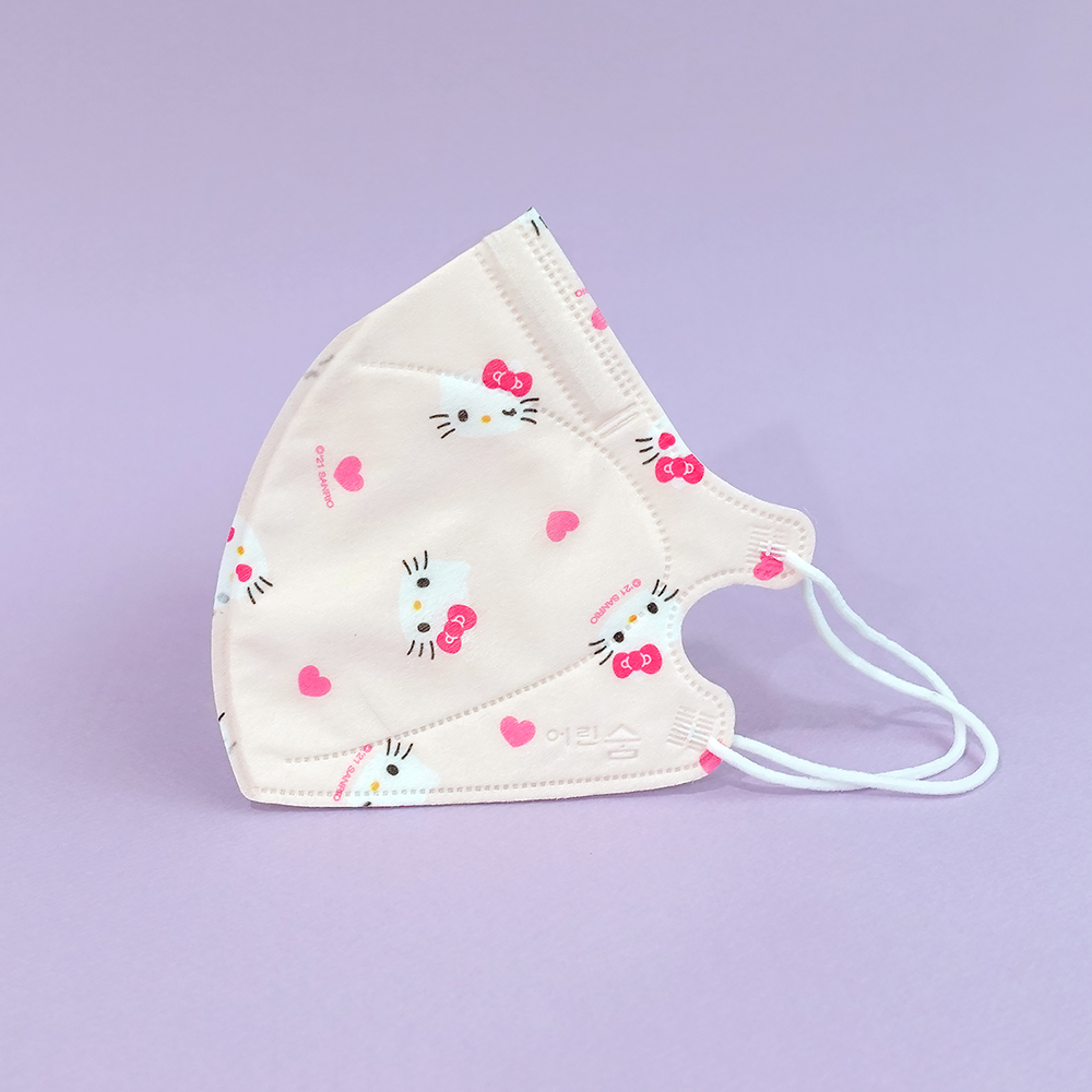 어린숨 산리오 어린이 마스크 30매 유아 아동 초등학생 소형 캐릭터 헬로키티 패턴