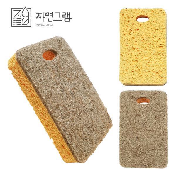 자연그램 천연 자연원료 코코넛 주방 수세미 1+1 - 상세 이미지 2