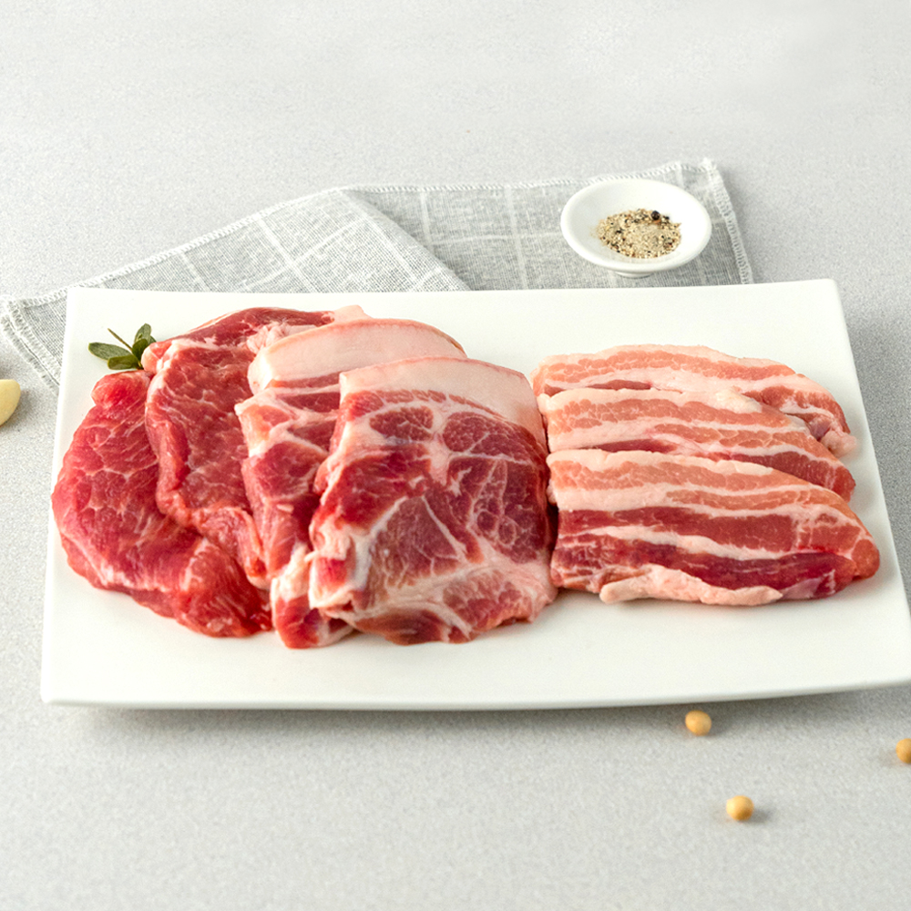 듀록 삼겹살 오겹살 목살 미박 목살