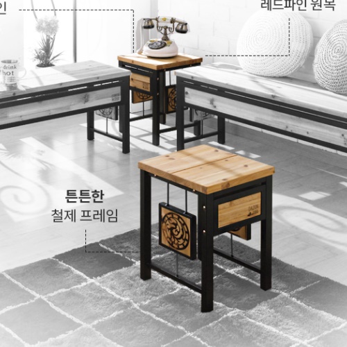엔틱 디자인스툴 높은스툴 등받이없는 의자 협탁 의자 소품 전시 파우더룸 촬영 촬영용 티크 - 상세 이미지 5