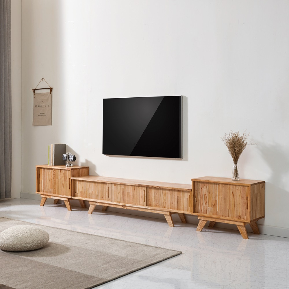 포레 북유럽원목 75인치 85인치 티비장 낮은 tv다이서랍장