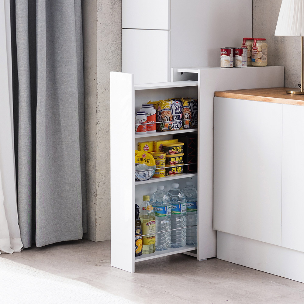 랩소디 핸들리스 슬라이딩 틈새 수납장 가로폭 20cm 좌측형