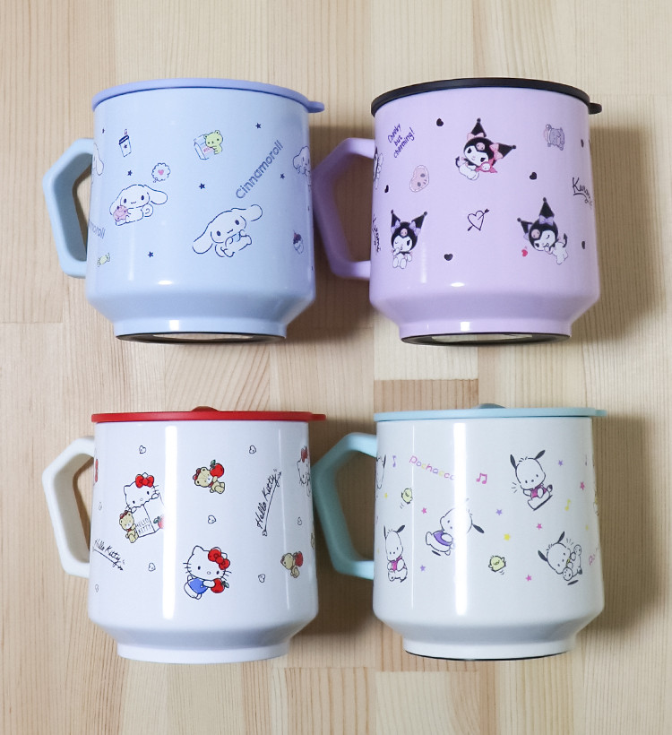산리오 캐릭터 스테인리스 머그 350ml (헬로키티 / 시나모롤 / 쿠로미 / 포차코) - 하카타몰