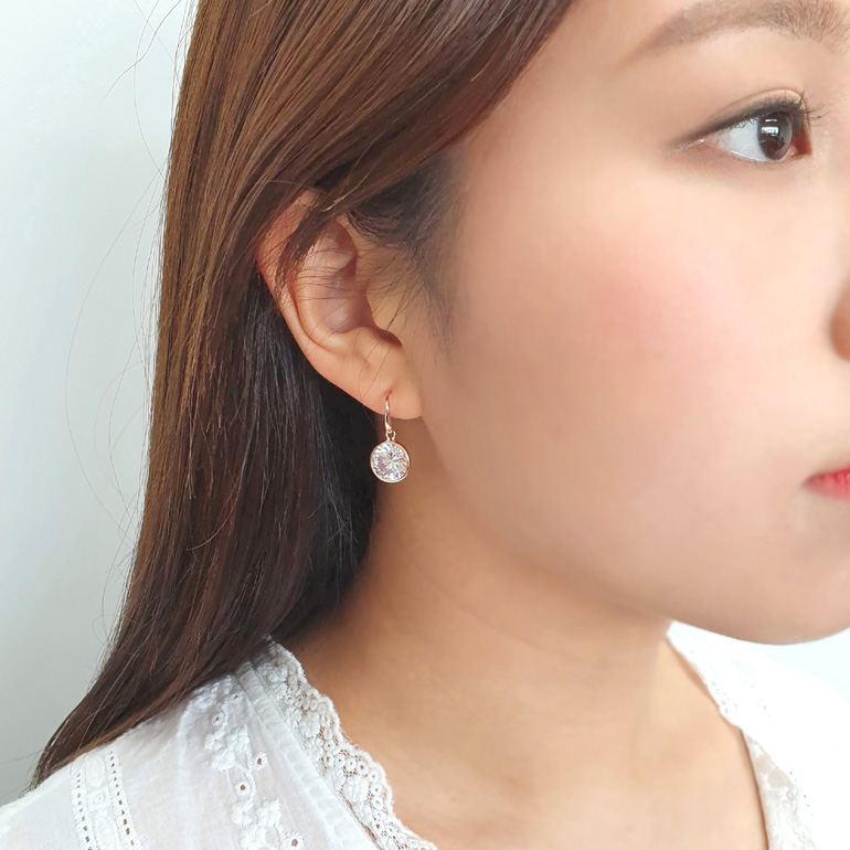 야랑쥬얼리 라운드 큐빅 이어링 - 상세 이미지 5