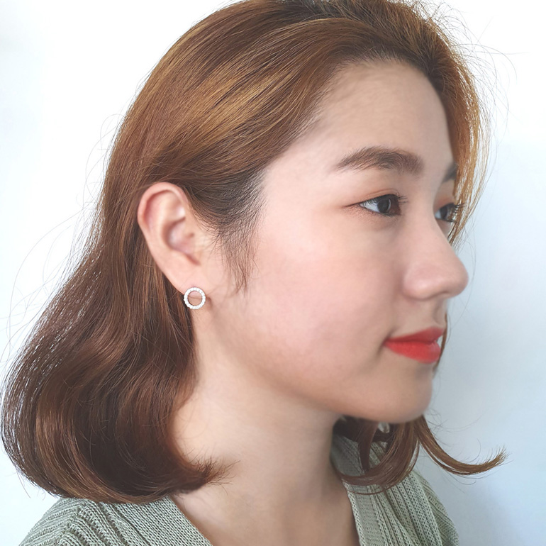 야랑쥬얼리 925 실버 라운드 큐빅 귀걸이 이미지 8