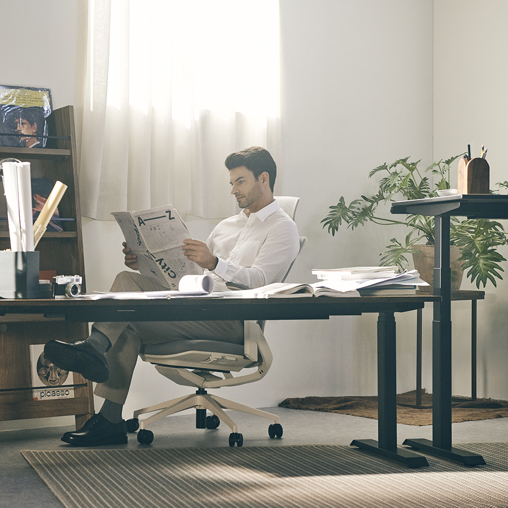 루나랩 모션데스크 스탠딩 높이조절 책상 듀얼모터블랙커브1200