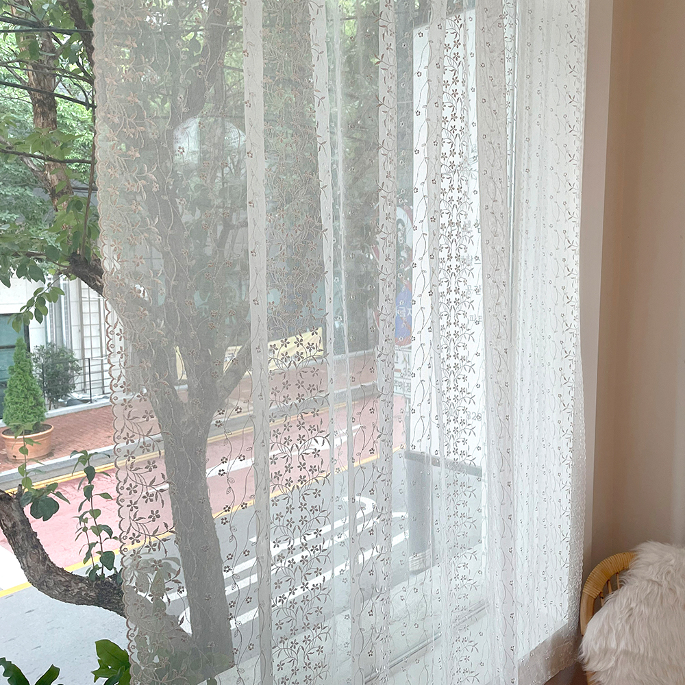 레이스 가림막커튼 가리개커튼 주방 벨크로 다용도실 중문 방문 현관 하모니 M1.2