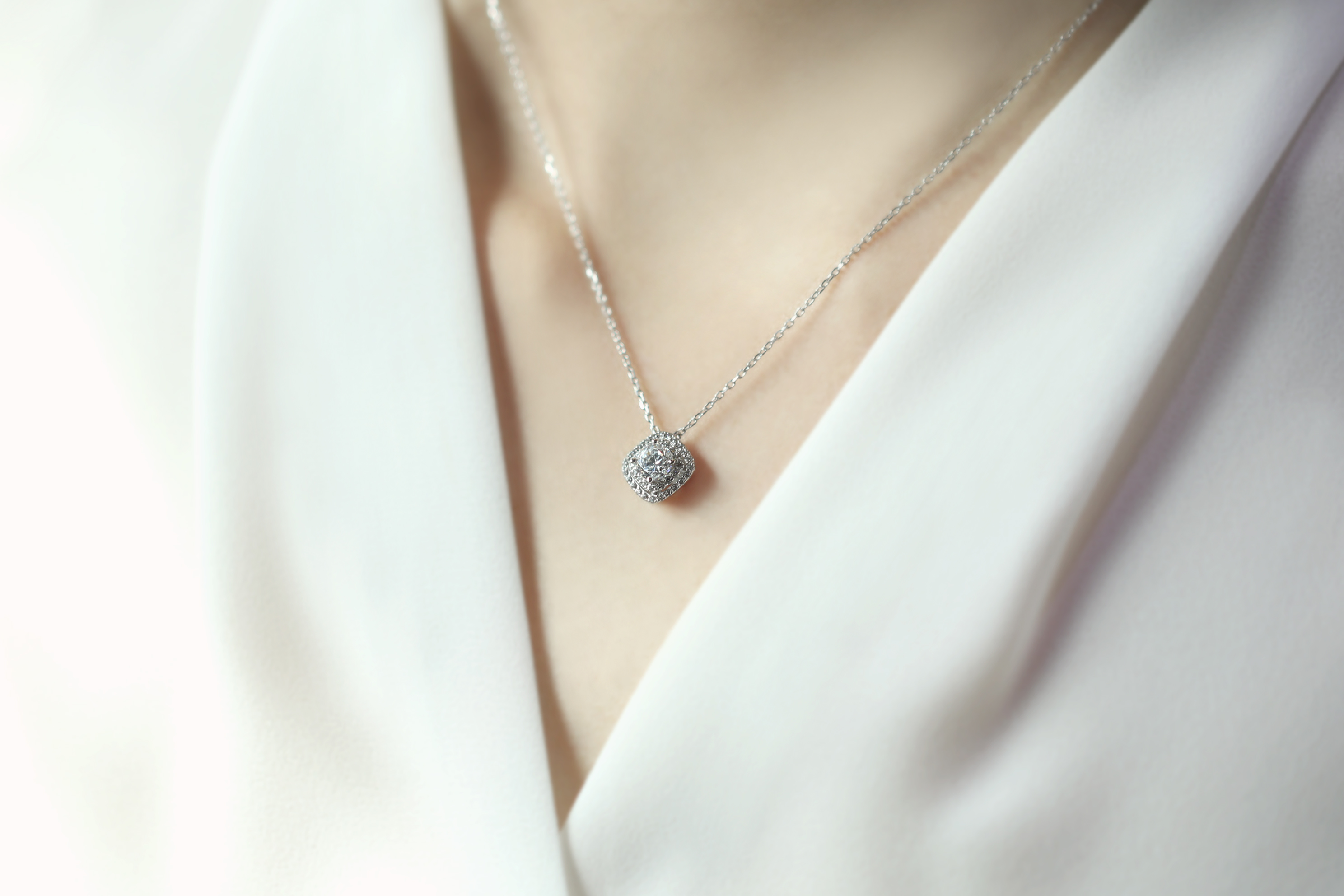 수아즈 14K 18K 3부 다이아몬드 목걸이 - 상세 이미지 5