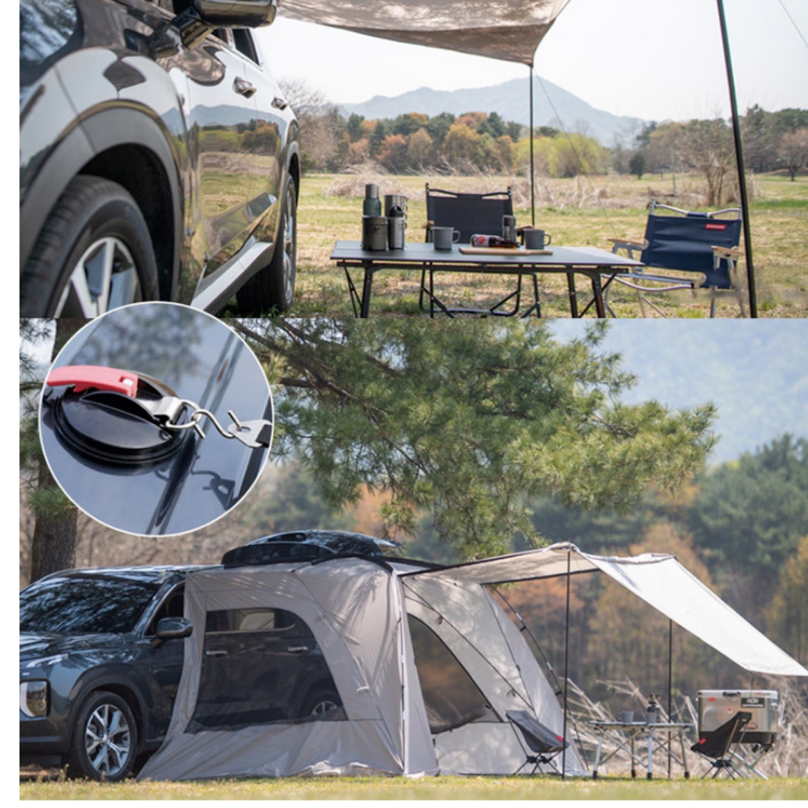 차량용 큐방 차량용 흡착기 유리 고정 차박 어닝 타프 흡착판