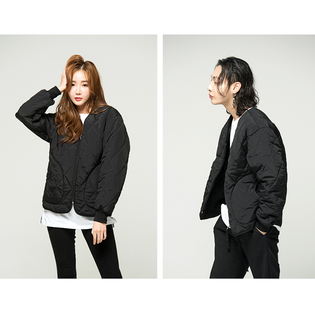 [1+1][당일출고] 유니섹스 보아털 퀄팅 점퍼 (S~2XL) 이미지 4