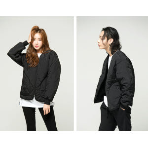 [1+1][당일출고] 유니섹스 보아털 퀄팅 점퍼 (S~2XL) 착용 후기 | 사이즈/핏 총정리 - 상품 이미지 4