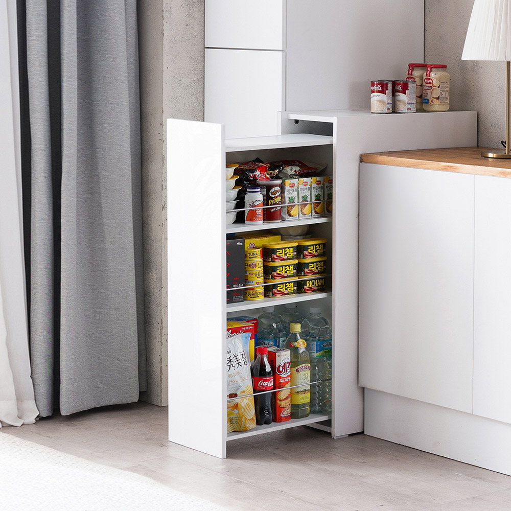 랩소디 핸들리스 슬라이딩 틈새 수납장 300 좌측형