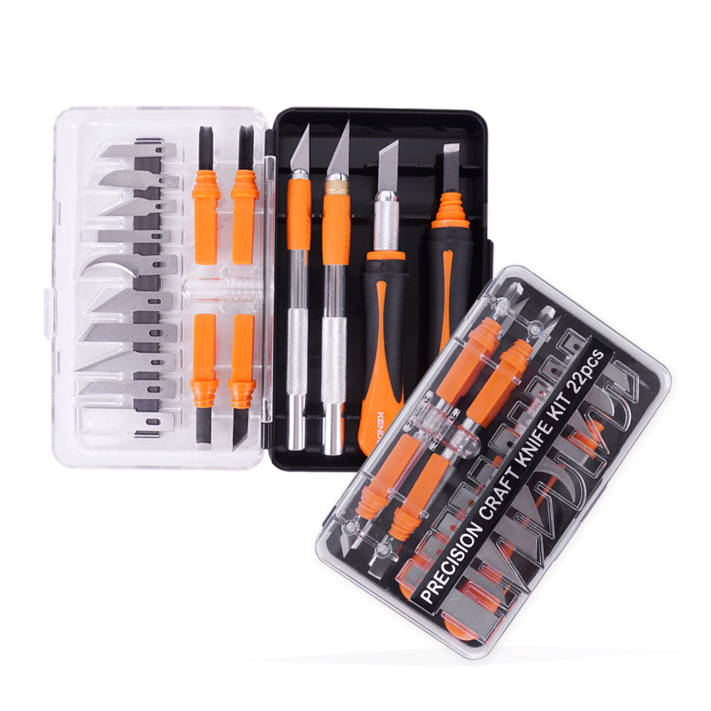 KENDO 정밀 조각도 세트 22P 80206N 아트 조각끌 목공 공예칼 이미지 6