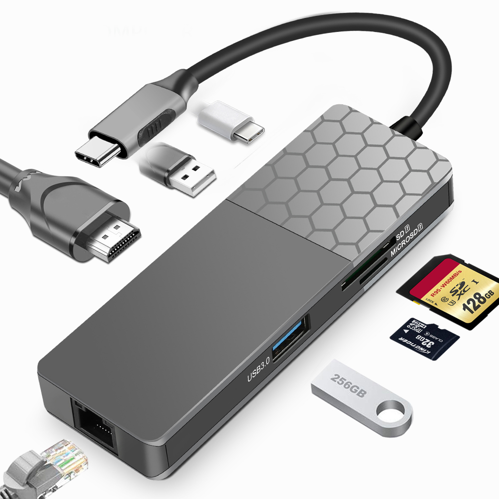USB C타입 7in1 멀티허브 랜포트 포함 G-1000
