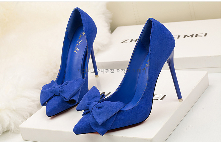 레시스 11cm 스웨이드 리본 구두 하이힐 6color 상세 이미지 18