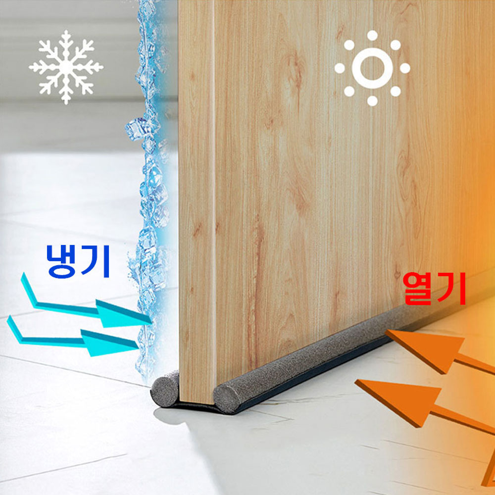 1+1 방문 끼우는 문틈막이 방음 발끼임 소음 바람막이 외풍차단 문풍지 - 상세 이미지 2