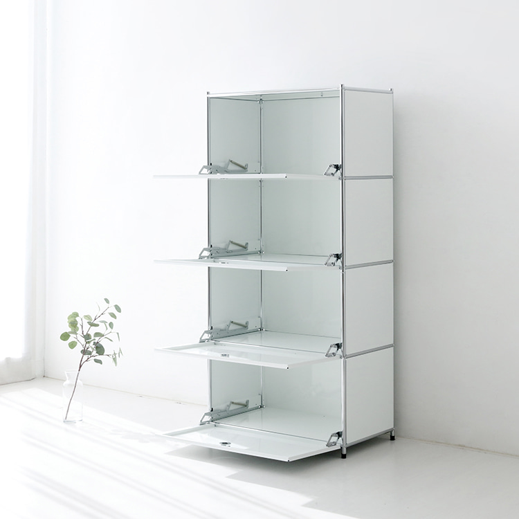 모듈가구 심플리 4단 수납장 BC100 77x40x158, 4단, 화이트 4084.2745