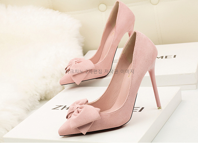 레시스 11cm 스웨이드 리본 구두 하이힐 6color 상세 이미지 8