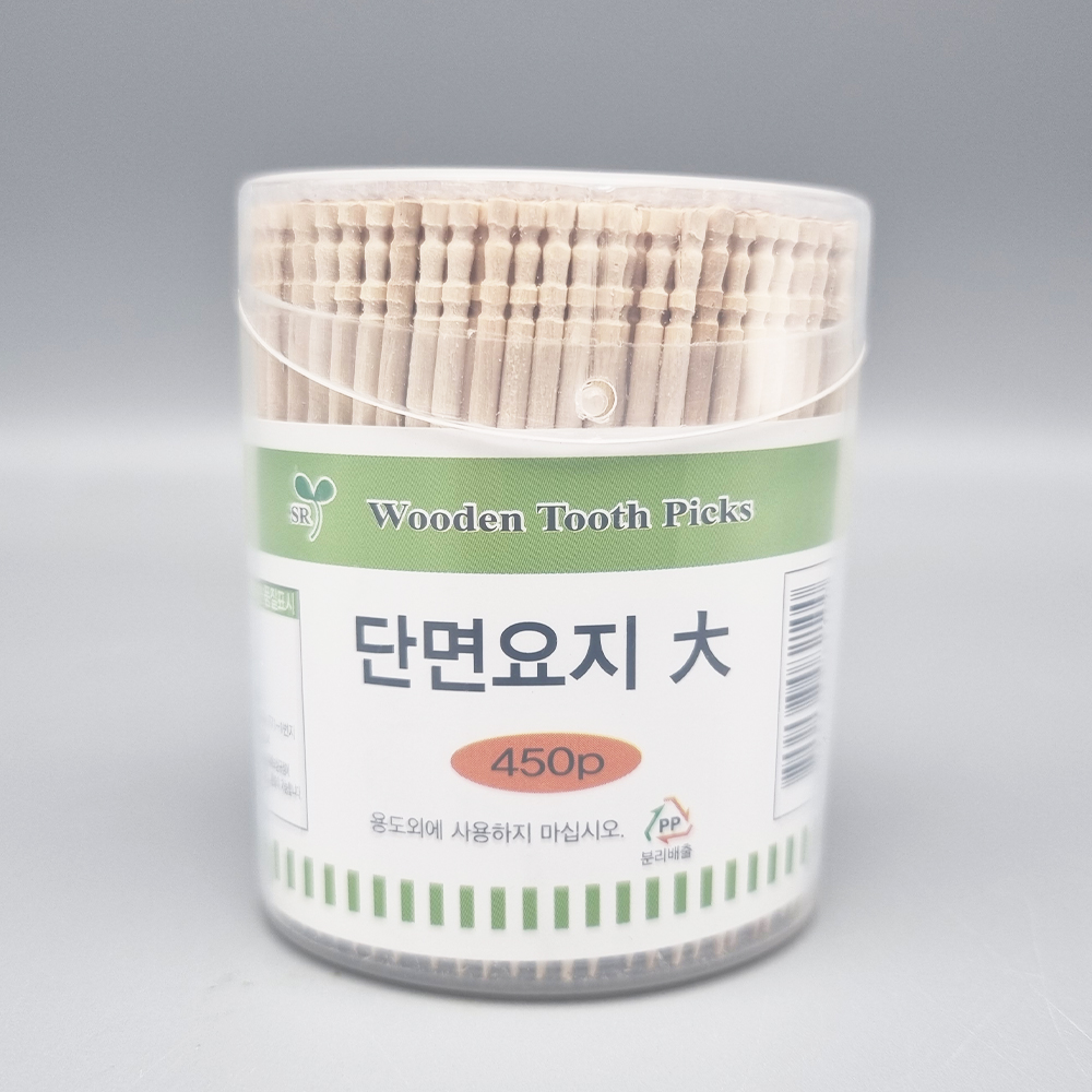 단면 나무 요지 이쑤시게 가정용 업소용 (대) 450p (2100) - 메인 이미지